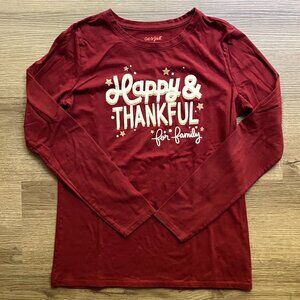 14/16 Cat & Jack Long-Sleeve Happy & Thankful for Family T-Shirt